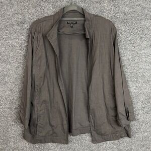 Eileen Fisher Womens Jacket‎ M Charcoal Gray Italian Fabric Long Sleeve